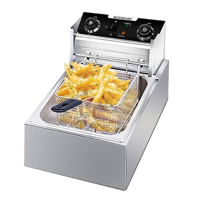 乐创(lecon)电炸炉 LC-DZL05 商用油炸锅 5升单缸大容量 小吃炸串机炸薯条机炸油条机 2500W大功率电炸