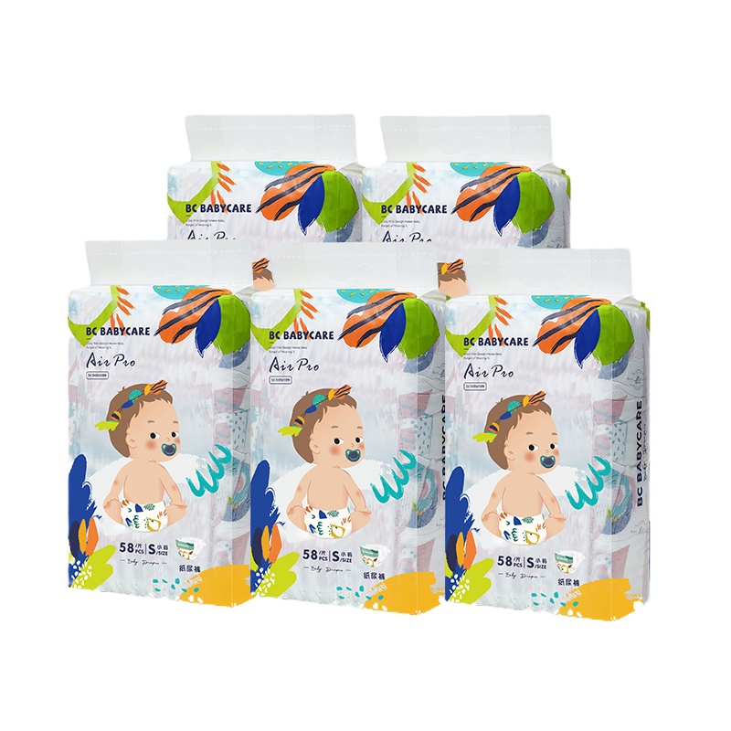 babycare纸尿裤Air Pro弱酸亲肤超薄透气宝宝尿不湿 S58*5包
