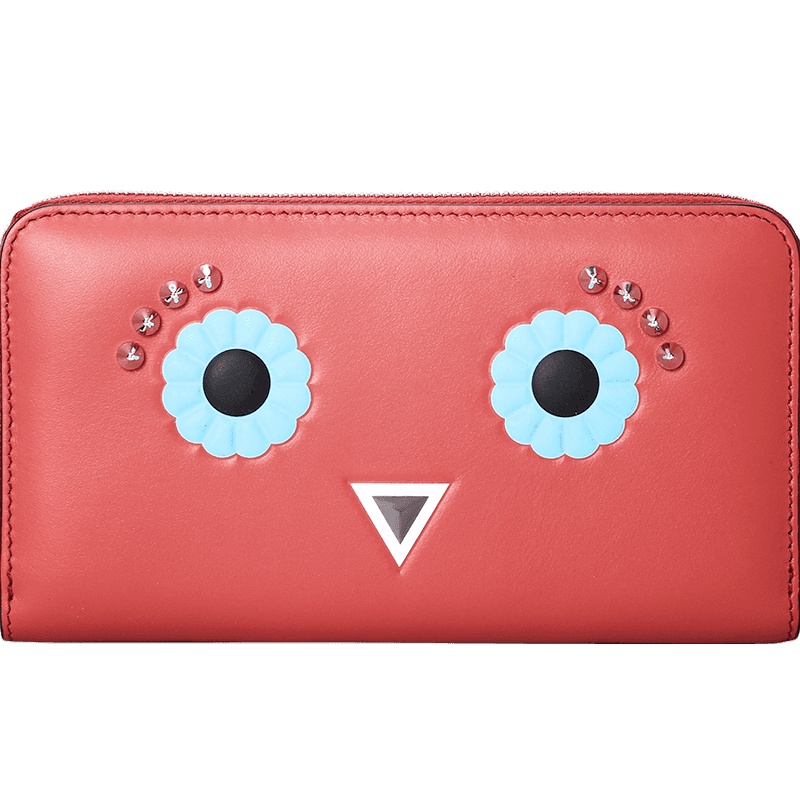 FENDI/芬迪 女钱包花朵铆钉眼睛长款拉链钱夹 8M0299 19x10.5x2.5CM