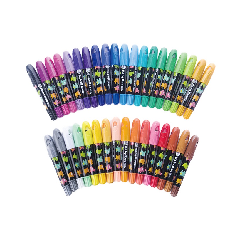 JoanMiro美乐童年儿童蜡笔安全无毒可水洗画笔套装彩笔幼儿园彩色旋转蜡笔宝宝画画24色绘画涂鸦笔炫彩棒水溶性36色