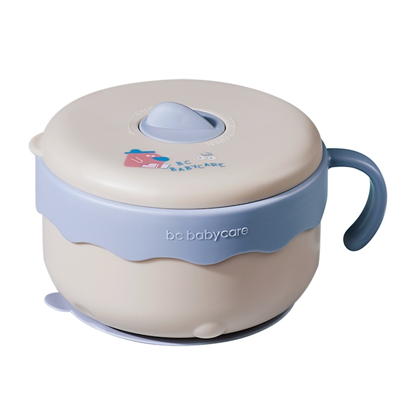 babycare宝宝辅食碗婴儿专用吸盘碗研磨不锈钢儿童餐具注水保温碗
