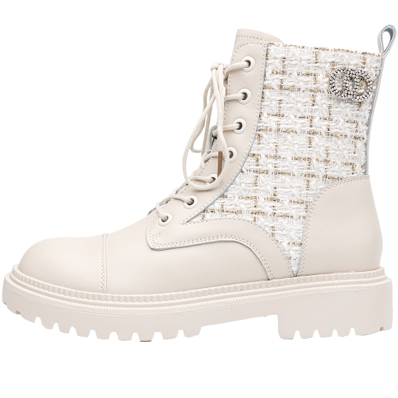 马丁靴女2020新款英伦风系带靴子女短靴厚底百搭真皮骑士靴