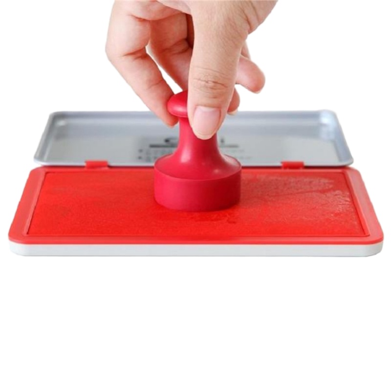 得力9893秒干印台(红)(只)秒干印泥 印章泥 盖章财务
