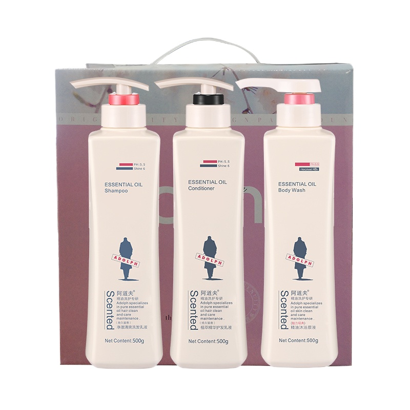 阿道夫精油洗护专研洗发乳液500g+500g+500g