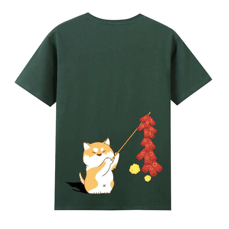 Saint Nichtirr春夏上新印花童趣新年棉男女情侣圆领T恤