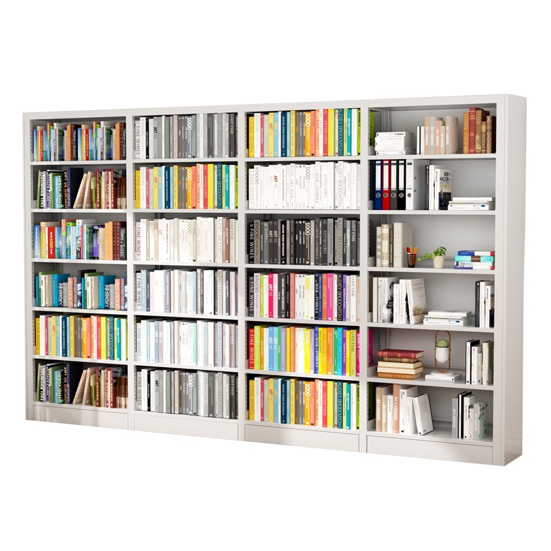 臻远6层钢制书架 单面一列四组白色