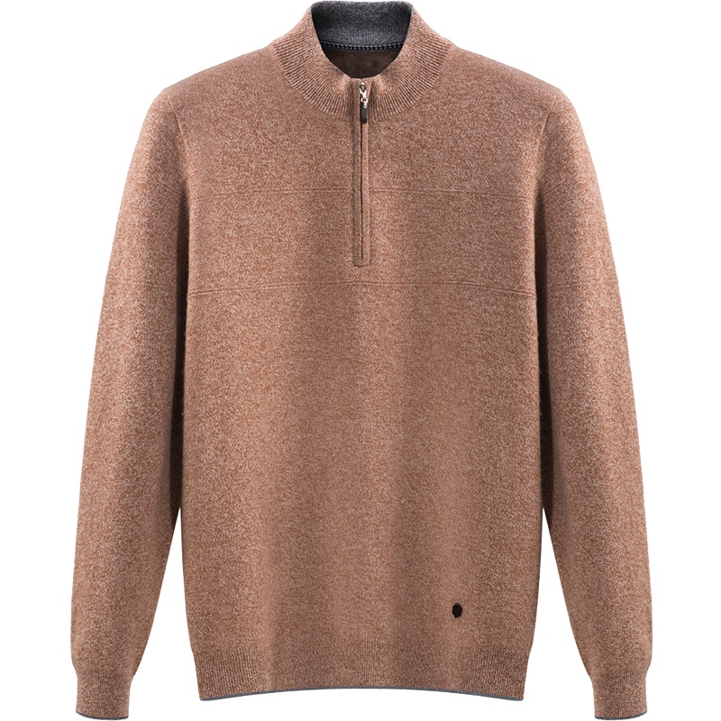 鄂尔多斯ERDOS 半高领装饰虚提加厚羊绒衫男士针织衫/毛衣