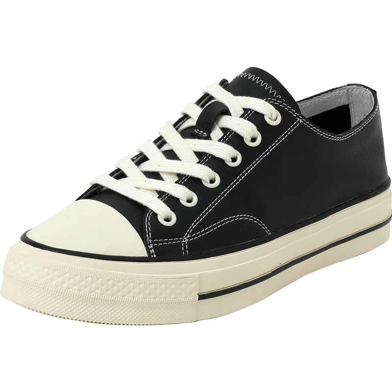 百田森新款厚底低帮帆布鞋女韩版百搭系带板鞋女鞋