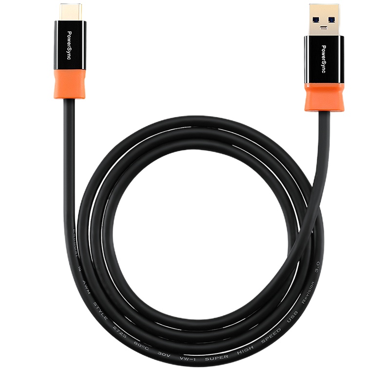 包尔星克 CUBCKCR0010A USB3.0 TYPE-C充电传输两用数据线 尊爵版1米 黑橙色 1根/盒