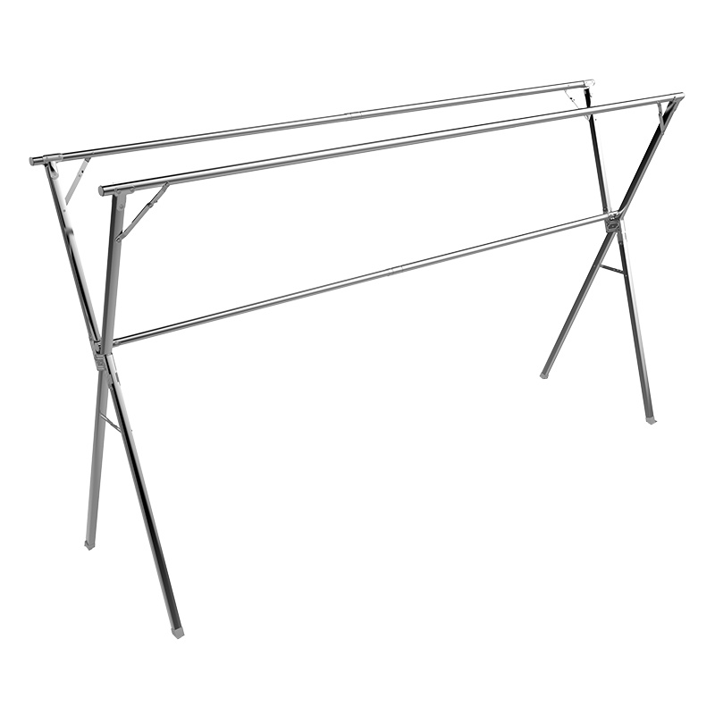 盼盼晾衣架落地折叠室内晾衣杆 家用阳台双杆晒衣架不锈钢凉衣架升降晾衣架