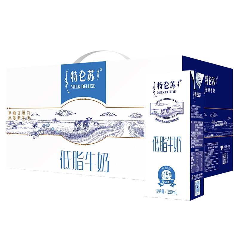 蒙牛 特仑苏 低脂牛奶250ml×12盒 苗条装