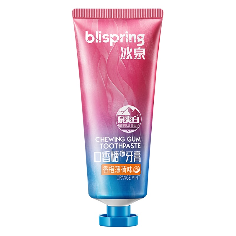 冰泉口香糖味牙膏香橙薄荷味清新口气亮白牙齿男女牙膏网红无氟正品100g