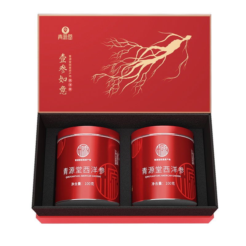 青源堂牌 西洋参切片 约1.2-1.4cm花旗参含片长白山200克礼盒