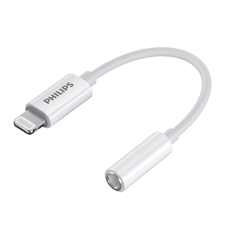 飞利浦iphone12/7P耳机转接头转换器mfi11promax/8音频U盾充电口 SWR1504D