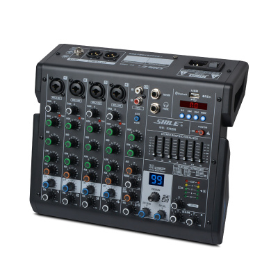 狮乐(SHILE)天琴四号调音台USB接口无线蓝牙混响监听多路输入6路调音台