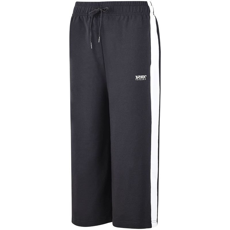 361°女士运动七分裤2019夏季新款透气休闲拼接运动裤阔腿裤哈伦裤子