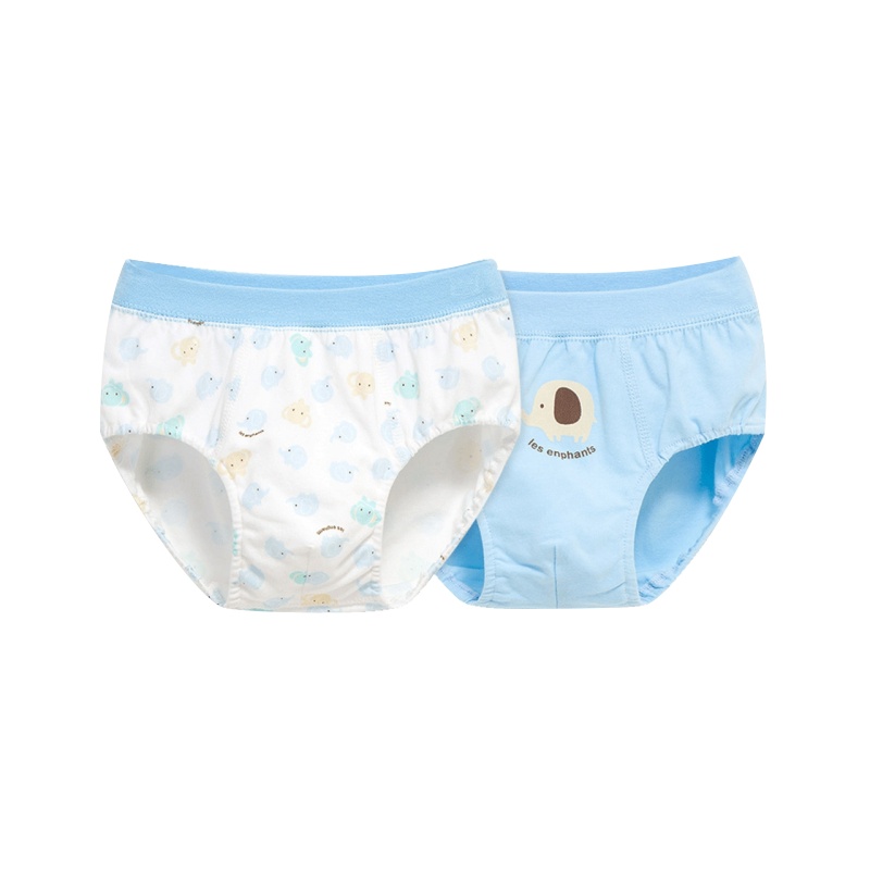 丽婴房婴儿衣服 男童莱卡单面布三角裤2条装宝宝内裤
