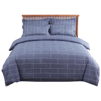 花花公子(PLAYBOY) 加厚磨毛印花芦荟棉四件套1.2m单人床上用品 简约1.5/1.8米双人床被套床单床品套件