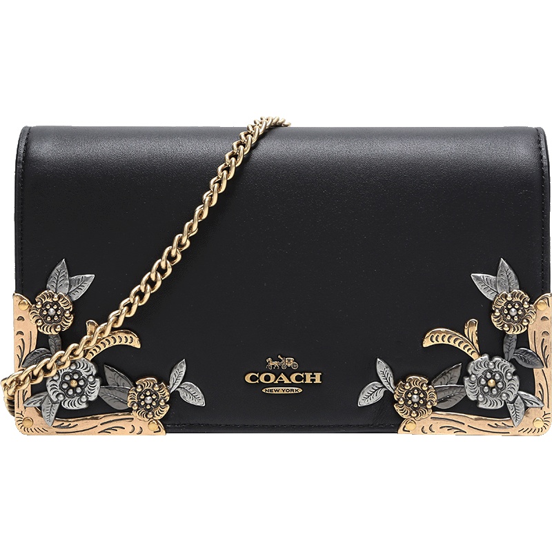 COACH 蔻驰 奢侈品 女士金属茶玫瑰铬鞣皮革Callie单肩斜挎包 24909