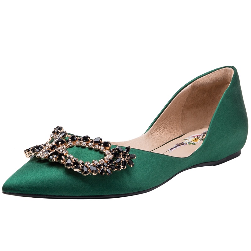 ST&SAT/星期六水钻面具装饰尖头平底时尚单鞋女SS91111206