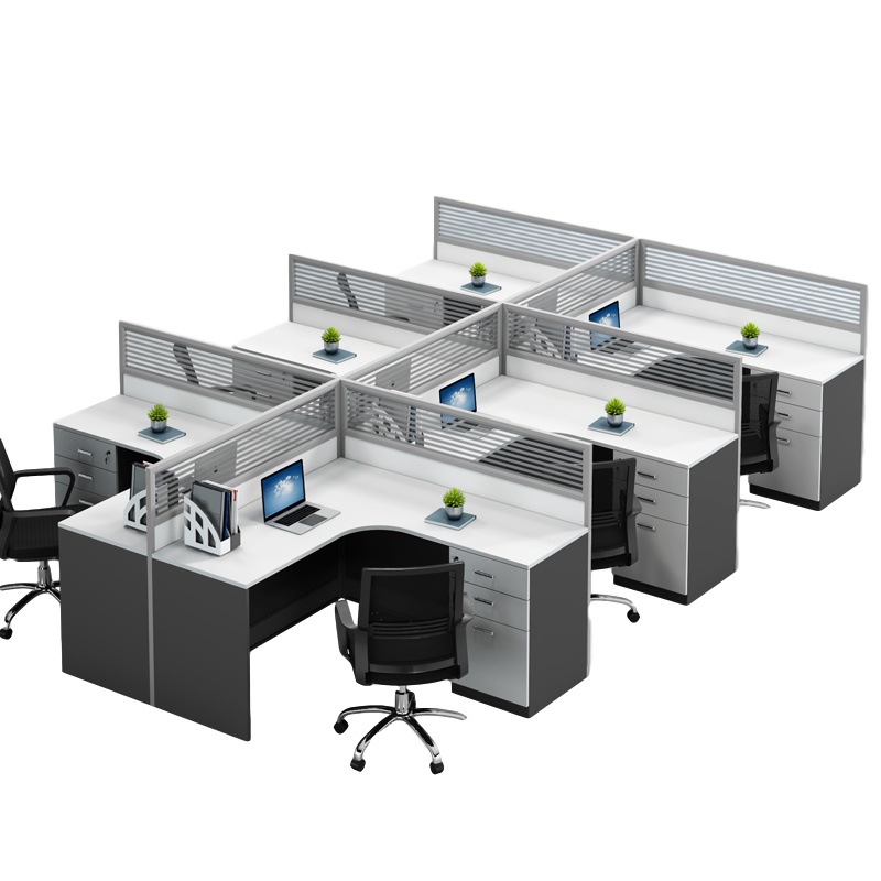 创世人 办公家具办公桌卡位屏风办公桌带档案柜资料柜公司财务员工位桌