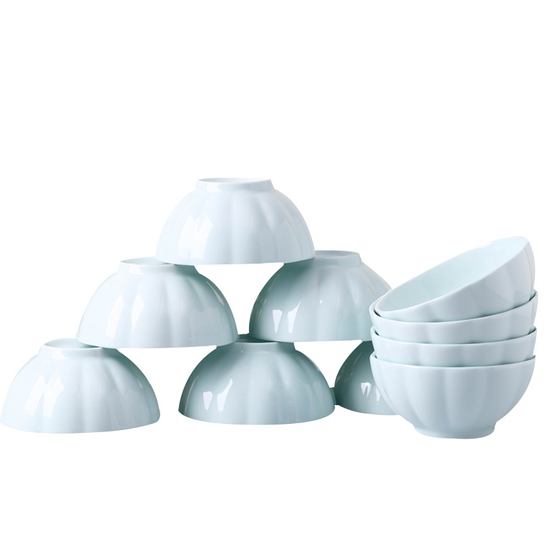 风源10个碗套装陶瓷饭碗4.5英寸小碗创意简约餐具