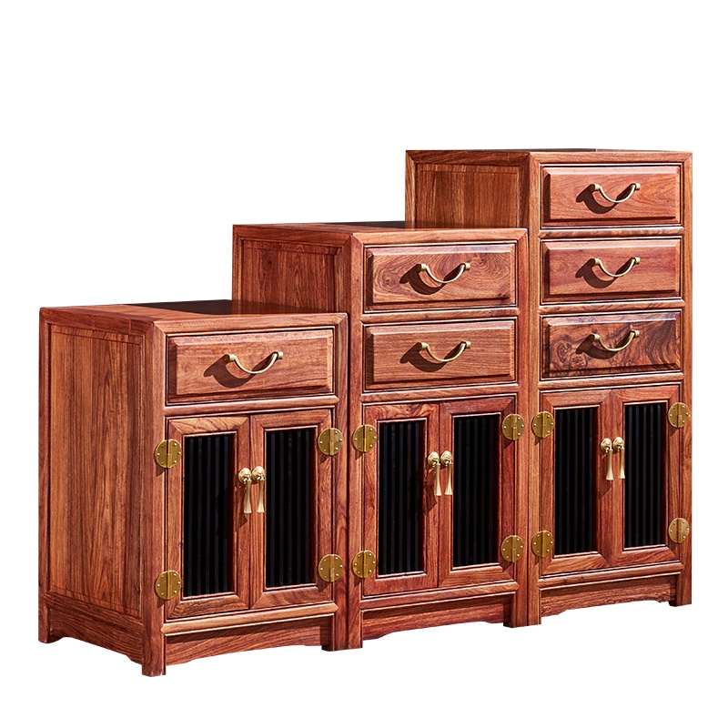 周家庄 红木家具非洲花梨(学名:刺猬紫檀)餐边柜实木餐边柜置物柜 斗柜 柜子储物柜