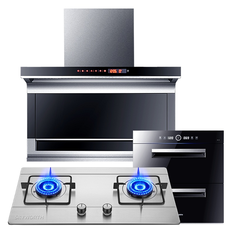 创维(SKYWORTH)7字型抽油烟机灶具 油烟机灶具套装 厨房三件套Y7A+X1A+Z31天然气