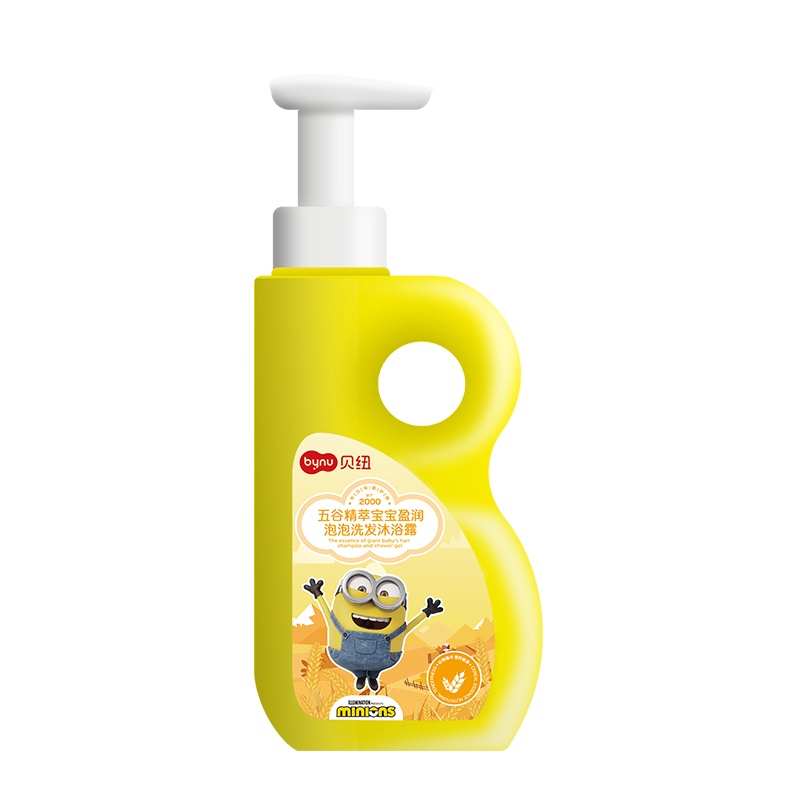 贝纽BYNU 小黄人 婴童洗发沐浴二合一400ml 五谷精萃宝宝盈润泡泡洗发水儿童润肤沐浴露母婴滋润保湿洗护用品