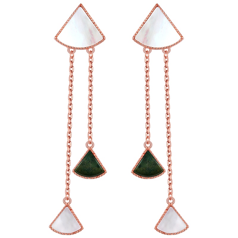 佰色传情BRIR纯银耳环韩国气质网红耳饰高级感裙子耳钉女 玫瑰金