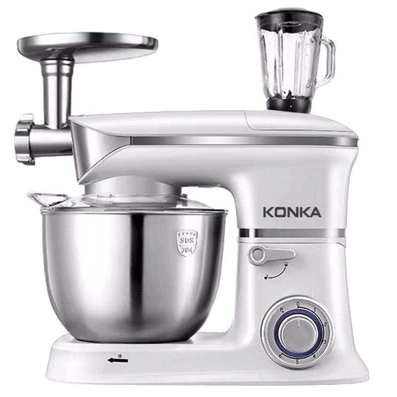 康佳厨师机家用全自动大容量7L揉面搅拌奶昔蛋清压面5L商用和面机 KM-904全套旗舰款容量5L