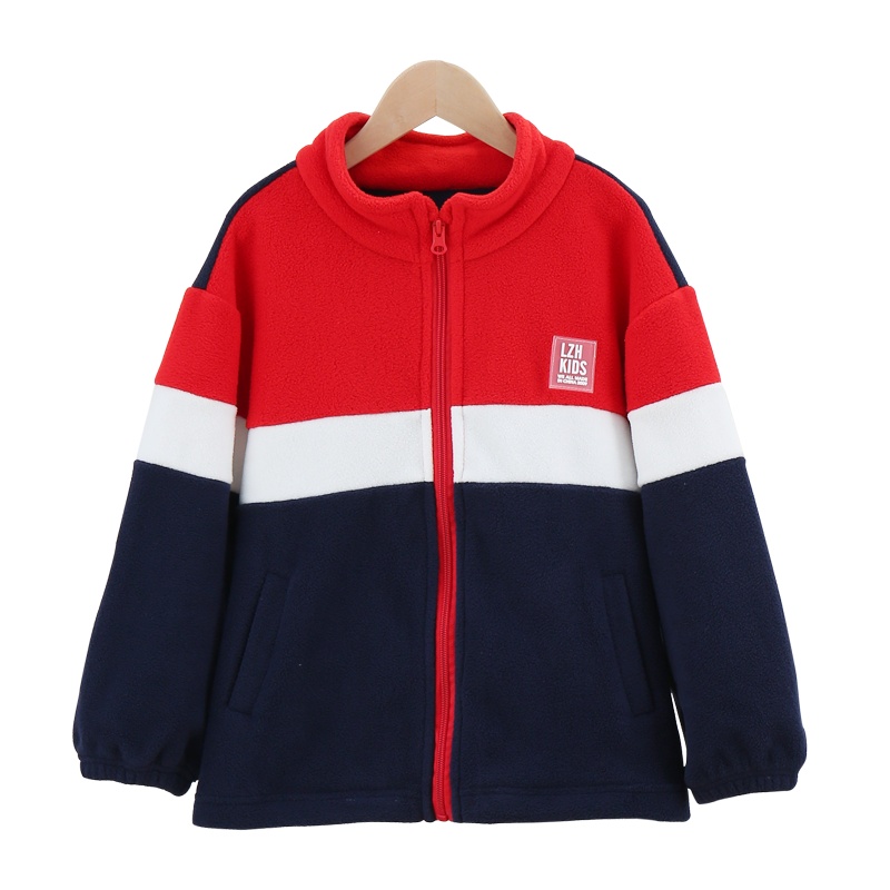 龙之涵(LONGZHIHAN)2021秋季新款男女童摇粒绒外套儿童时尚保暖外穿上衣