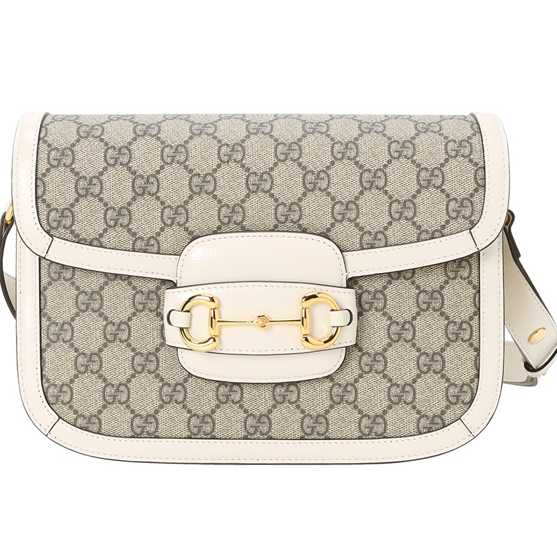 预订 GUCCI 古驰 斜挎包 1955 马鞍包小号 马衔扣老花602204金扣