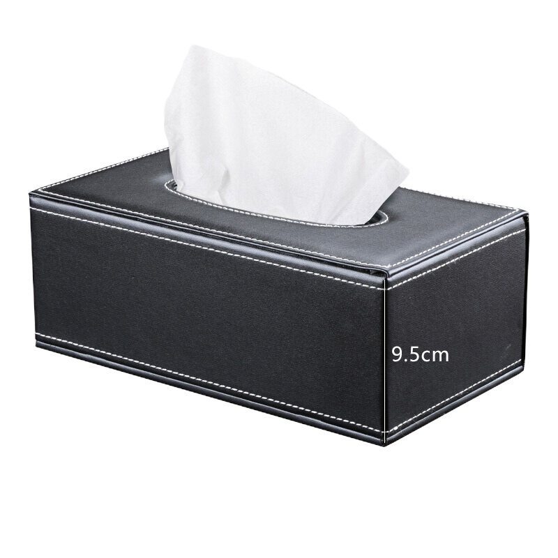 晟旎尚品 欧式小羊皮纹纸巾盒 抽纸盒餐厅酒店纸抽盒 客厅餐巾纸盒 黑色