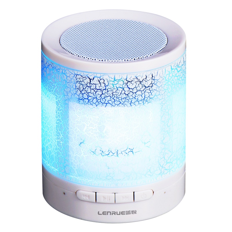 蓝悦 A3无线蓝牙音箱 七彩发光手机迷你音响 便携式插卡户外音箱 台式电脑重低音炮音箱收款播报器 白色