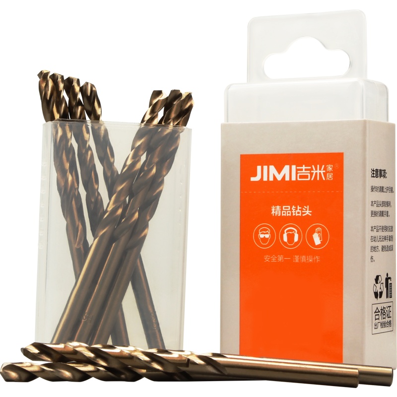 吉米家居 JM-G14205 含钴钻头手电钻冲击钻头金属不锈钢高速钢麻花钻电动工具配件5mm10支装