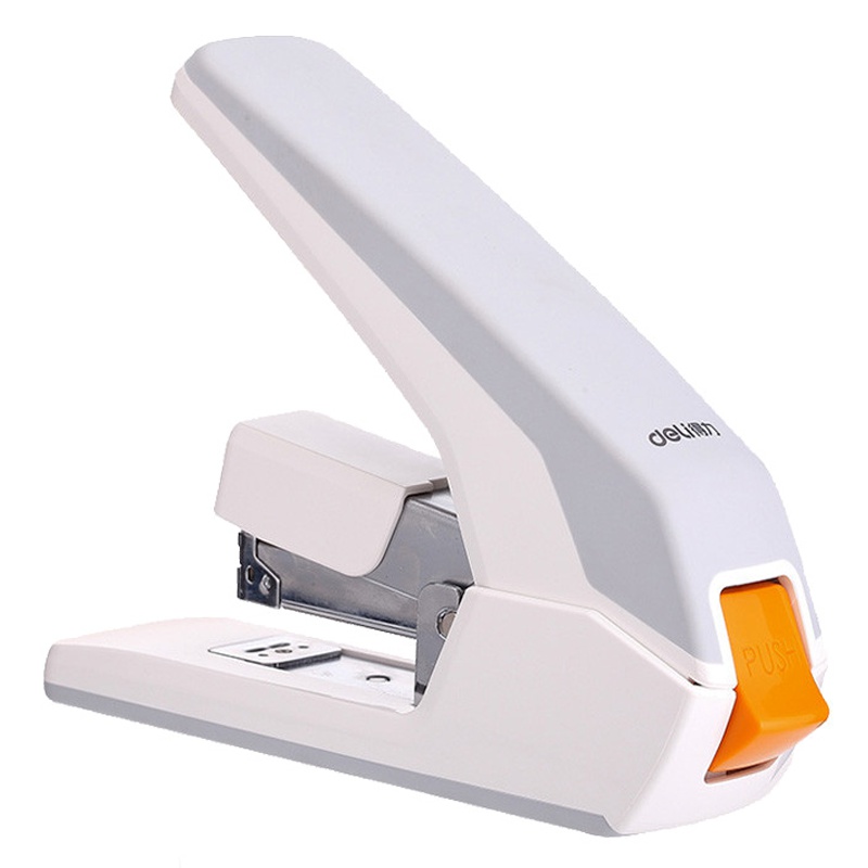 得力(deli)0465 60页省力订书机白色 送订书针1盒 适用钉23/6~23/10装订器 钉书机 订书器