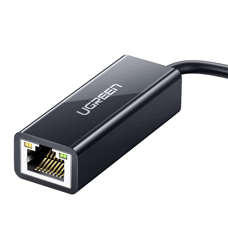 绿联 笔记本网线转换器USB转网口华为电脑网络接收器适用小米华硕网线接口 USB3.0千兆黑色20256
