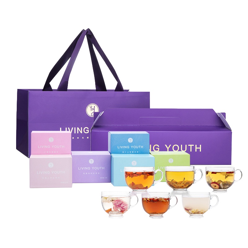 艺福堂颜植茶 花茶礼盒 玫瑰冬瓜荷叶红枣桂圆枸杞茶组合 送礼礼盒 母亲节送礼送女友