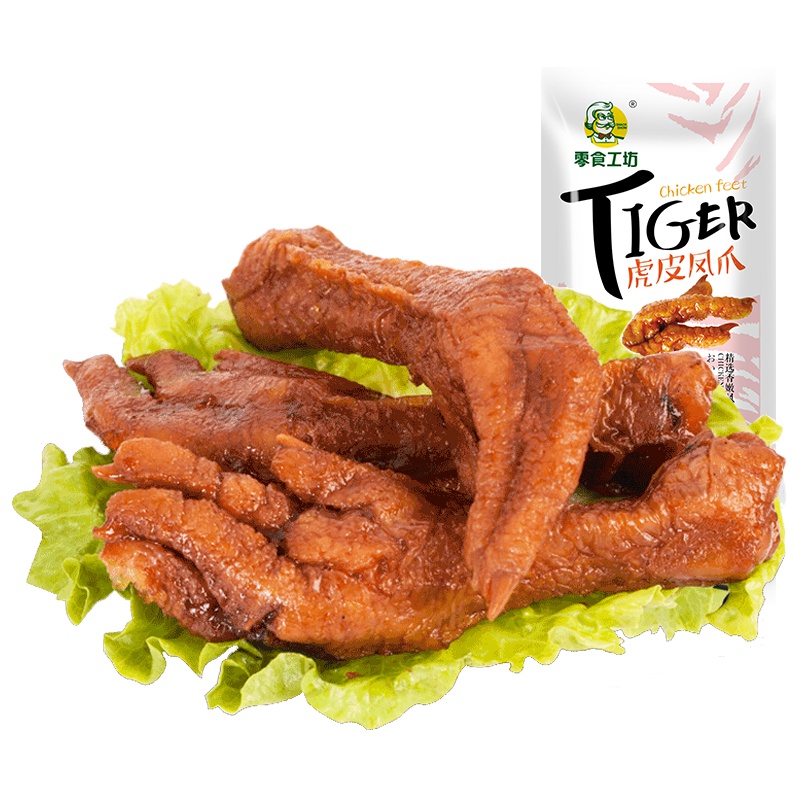 零食工坊(snack show) 虎皮凤爪40g 香辣 鸡爪 卤味熟食 小吃(该商品为散称产品,以重量为准)