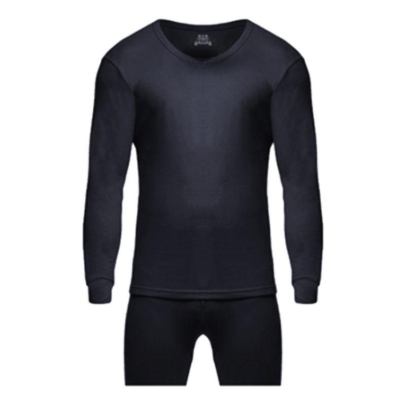 健将保暖内衣男套装 全棉秋衣秋裤男士基础薄款V领打底棉毛衫