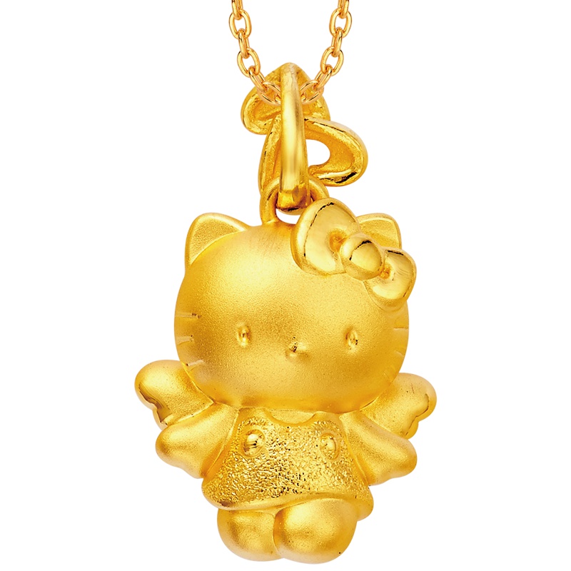 周大福Hello Kitty天使凯蒂猫黄金足金吊坠R13866