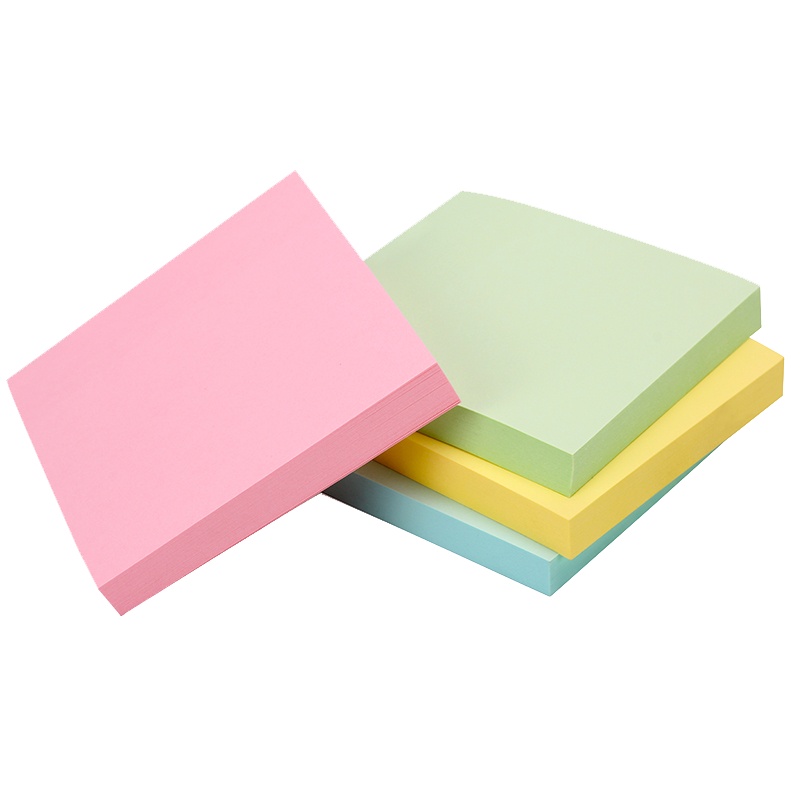 得力deli7156彩色百事贴便签纸 N次贴正方形商务便利贴可粘贴四色随机100张/本76*76mm