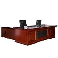 [红心家居]办公家具大班台办公桌油漆实木贴皮主管桌经理桌