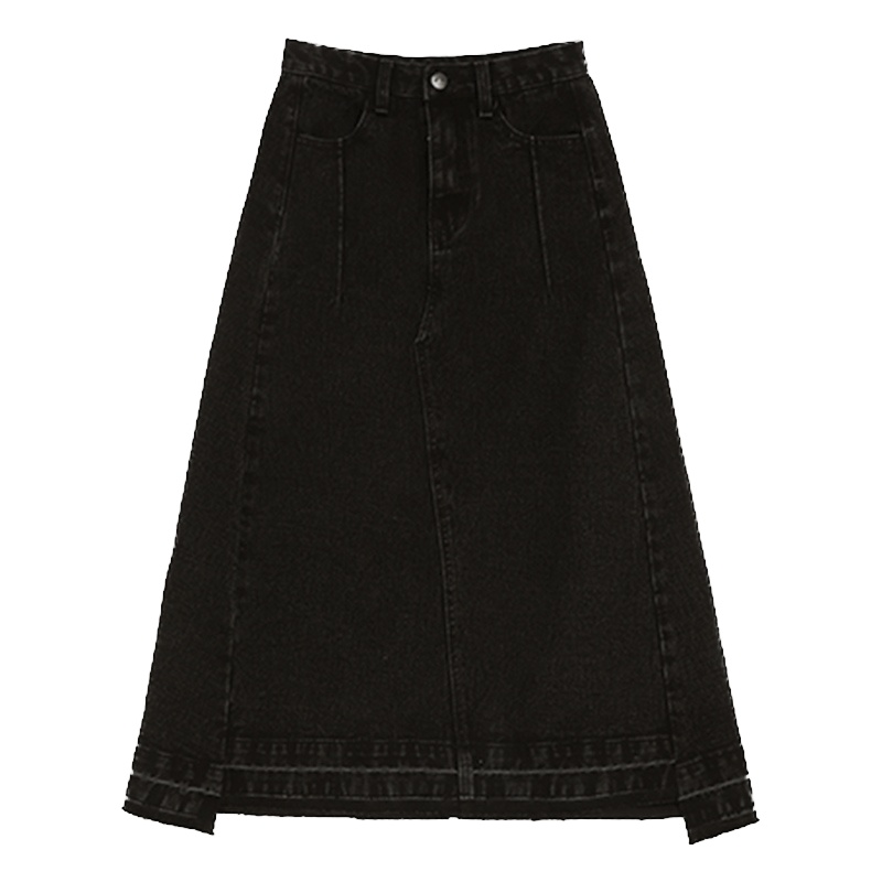 ENJOY'ME女装牛仔长半裙20春季新品A字型不规则裙摆