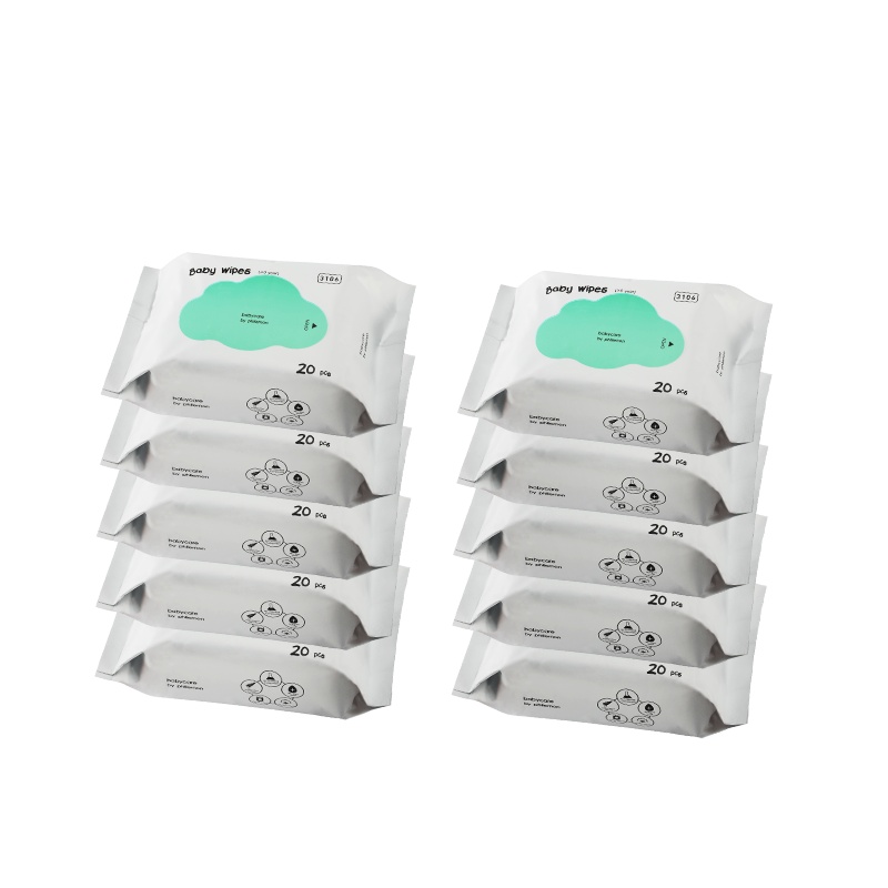 babycare宝宝手口多用婴儿湿纸巾 新生儿20抽无盖*10连包 3106