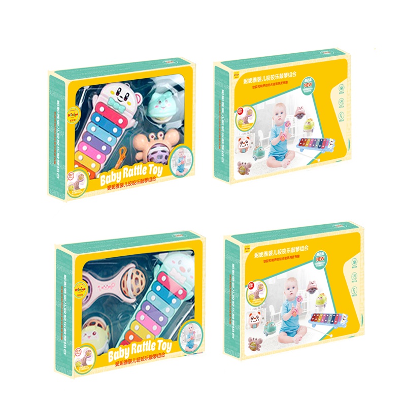 妮妮雅婴幼儿手摇铃0-1岁手抓握可啃咬软胶宝宝益智早教玩具3-6-12个月