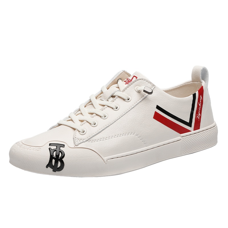 哈苏懒人驾车皮面小白鞋男透气潮牌港风精神小伙系带潮鞋子 HSY860