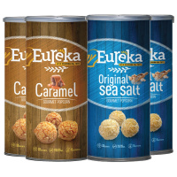 4罐装▏EUREKA 友礼佳 爆米花 焦糖味、原味各2罐 70g 马来西亚进口 罐装