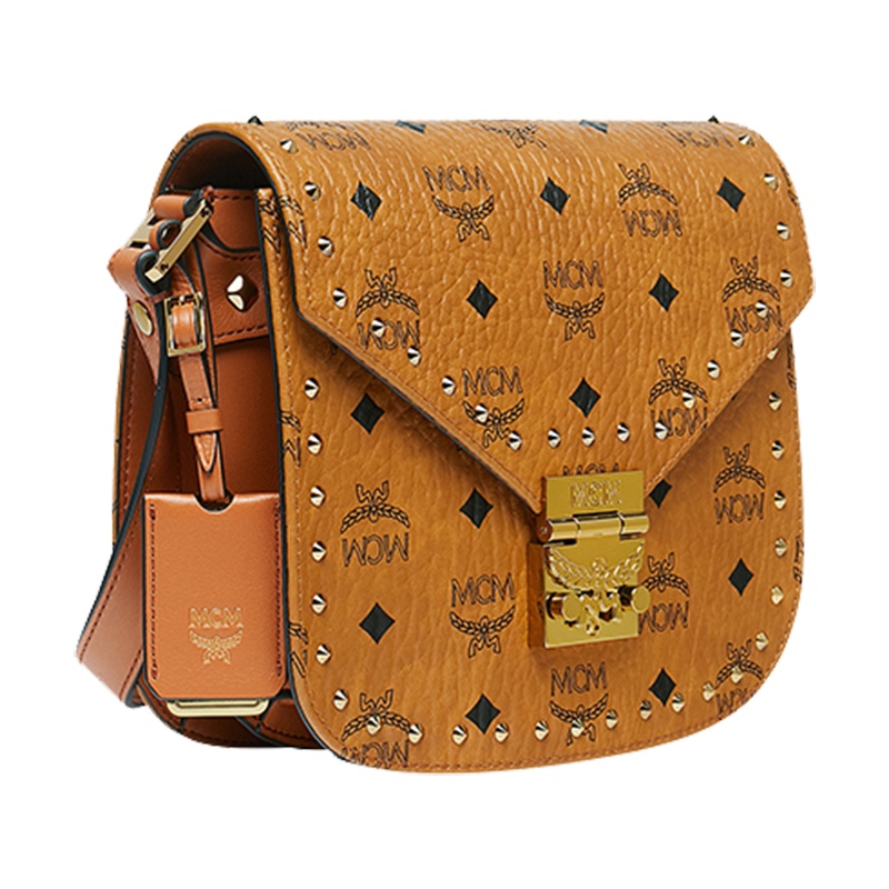 2019新款MCM经典印花女士小号斜挎包 邮差包 带钻马鞍包